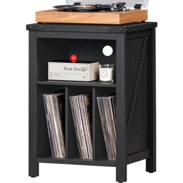Imagem de Suporte para toca-discos Joaxswe com armazenamento de discos de vinil