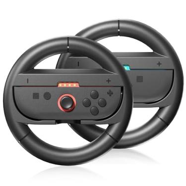 Imagem de BRHE Steering Wheel for Nintendo Switch 2 2025,Racing Wheels for Mario Kart World/ 8 Deluxe,Switch 2 Racing Game Accessories for Switch 2 JoyCon (2x Black)