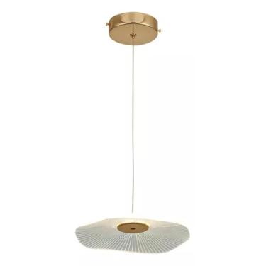 Imagem de Luminária Pendente LED Flor de Lótus, 5W, Luz Branca Quente 3000K, Acrílico e Alumínio, Bivolt