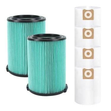 Imagem de ATXKXE Filtro de substituição VF6000 molhado ou seco para aspiradores Ridgd 5-20 galões WD5500 WD0671 WD6425 WD7000 WD1280 WD1851 WD1680 WD1956 RV2400A 1400RV 2600B Pacote com 2 filtros VF6000 + 4