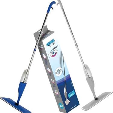 Imagem de Mop Spray com Reservatório 380ml e Cabeça Giratória 360° – Refil Lavável de Microfibra | Cabo Ergonômico e Limpeza Sem Balde | Ideal para Pisos Frios, Madeira, Laminado e Porcelanato