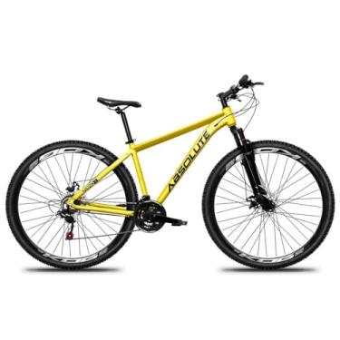 Imagem de Bicicleta Aro 29 Absolute Nero 5 21v Cabos Internos Alumínio Freios a Disco Garfo Suspensão (Amarelo, 19)