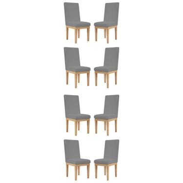 Imagem de Kit 8 Cadeiras De Jantar Reforçadas Estofadas Luxo Grafite