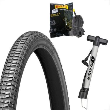 Imagem de  Pneu Levorin Atacama Aro 26 x 1.95 + Camara Pirelli bico grosso + Bombinha Bicicleta Bike Mtb Dh