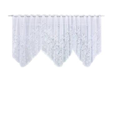 Imagem de Cortina Bando Renda Cascata Cozinha Tulipa Branca 2,65x1,00