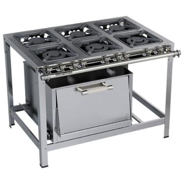 Imagem de Fogão Industrial Stori Premium 6 Bocas 30x30 Forno M19 Aço Inox 430 Metalmaq Fogão Baixa Pressão