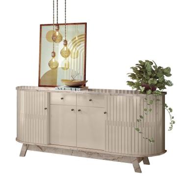 Imagem de Buffet Aparador Para Sala Mônaco - 7 Decor Calacata E Off White