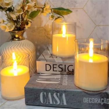 Imagem de Velas De Led Eletronica Realista Chama Viva Grande Vela Para Decoração Casa Festa de Casamento Natal Halloween - LVLOGISTICA (3)