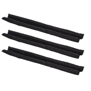 Imagem de kit 3 Protetor de Porta Duplo, 80 cm x 12 cm, Veda Frestas Contra Insetos, Água e Vento, Preto De Napa