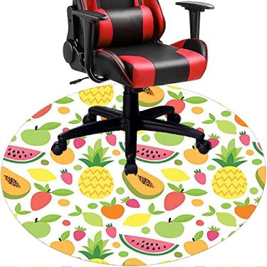 Imagem de Tapete de cadeira de escritório com flores, textura de flor, tapete de cadeira de mesa para piso de madeira de escritório em casa, protetor de piso de pilha baixa, redondo 78,7 cm