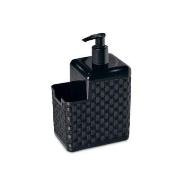 Imagem de Kit 06 Porta Detergente e Esponja 2em1 Bico Dispenser Preto - ARQPLAST