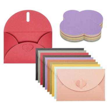 Imagem de PATIKIL Pacote com 100 envelopes pequenos, 7,6 x 10 cm, 10 cores sortidas, mini vales-presente envelopes com fecho de coração para cartão de visita, Páscoa, casamento, saudação, formatura, festa