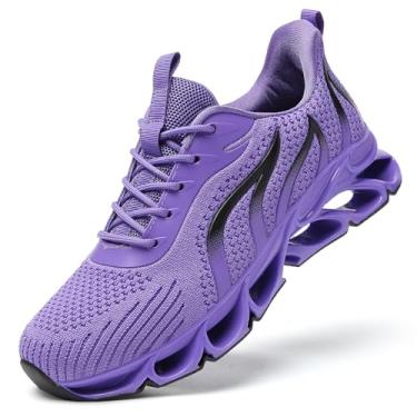 Imagem de SKDOIUL Tênis de corrida esportivo masculino de malha respirável para corredores de trilha, Roxo escuro 01, 42