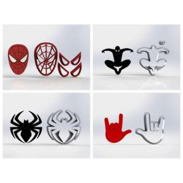 Imagem de Cortador Kit Homem Aranha com 4 Modelos Modulares Tamanho 5cm