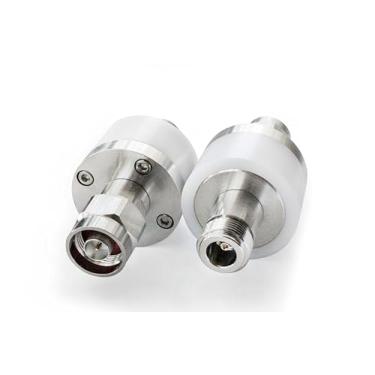 Imagem de TOJOIN Bloco CC em linha N adaptador coaxial RF macho para fêmea 300-6000 MHz com tensão de 3000 V CC, conector de impedância de 50 Ohms bloqueia a tensão CC do seu rádio ou equipamento de teste de