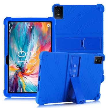 Imagem de ATOOZ Capa para tablet TCL Tab 10 NXTPAPER 5G de 10,4 polegadas 2025 (9199S) com suporte para PC, capa infantil de silicone macio para tablet TCL Tab 10 NXTPAPER 5G (azul)