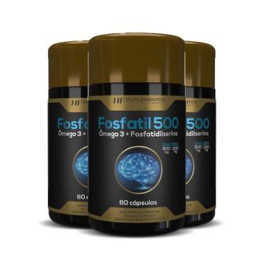 Imagem de 3x fosfatil 500 omega 3 + fosfatidilserina 60caps hf suplementos