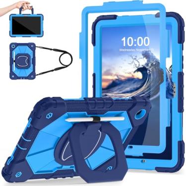Imagem de Auizotl Capa para Samsung Galaxy Tab A9+/A9 Plus de 11 polegadas (SM-X210/X216/X218) com protetor de tela/suporte giratório/suporte de caneta, capa à prova de choque de grau militar para tablet Galaxy