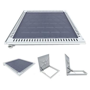 Imagem de Tampa Piscina Ventilada Casa Máquina 90x90cm Rebaixo Cinza