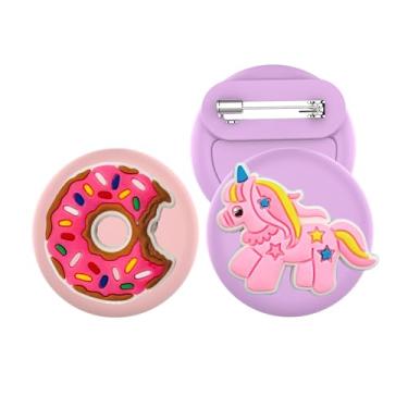 Imagem de Suporte de silicone adequado para Airtag, capa fofa de desenho animado com broche de fecho de pino destinado a air tag, resistente à água, pacote com 2 (B)