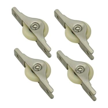 Imagem de WeiLaiKeQi 4x Polia de janela, rolos de porta, cozinha, banheiro, peças de reposição, rolos de nylon silenciosos, acessórios de ferro, polia de nylon, Branco Pequeno