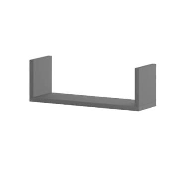 Imagem de Prateleira Mdf Em U Nicho Decorativo Organizador Sala Quarto Escritorio Preta 40cm