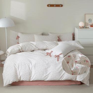 Imagem de Conjunto de capa de edredon VM VOUGEMARKET Flor rosa em tamanho real