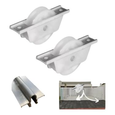 Imagem de Roldana Portão de Correr Nylon com Suporte Alumínio – kit 2 Unidades