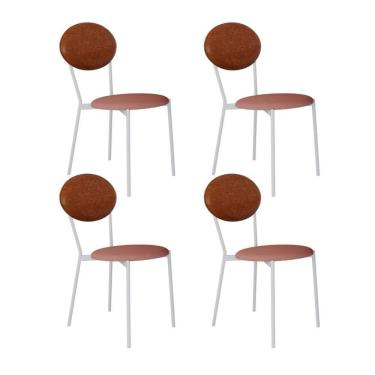 Imagem de Cadeira Vintage Elipse Fixa C-4 Pes 430 X 535 X 860 Mm C-4 Un. Pés Brancos. Cy.tlp.rse-cn.cml Tulipa Rse-cn.caramelo