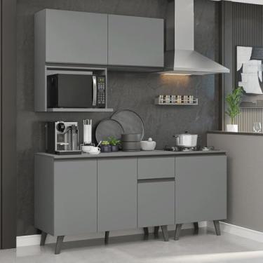 Imagem de Armário de Cozinha Compacta 180 cm Cinza Nice Madesa 02
