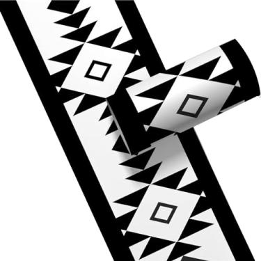 Imagem de TsoLay Adesivo de parede autoadesivo de 500 cm, preto e branco, adesivo para borda decorativa de teto para casa