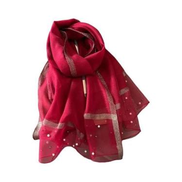 Imagem de Lenço de Linho e Seda Luxo Feminino - Xale, Bandana e Hijab para Verão