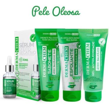 Imagem de Kit Para Pele Oleosa - Sabonete, Gel, Esfoliante e Sérum efeito Secati