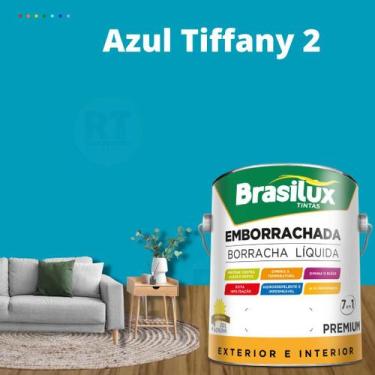 Imagem de Tinta Borracha Líquida Cor Tiffany Para Parede 3,2L Acrílica Lavável A