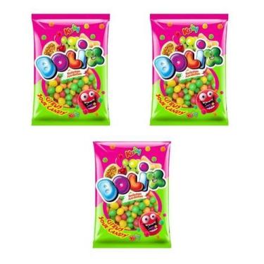 Imagem de Kit Bala de Goma Azeda Bolix Sabores Sortidos com 3 Un. 500g - Kuky