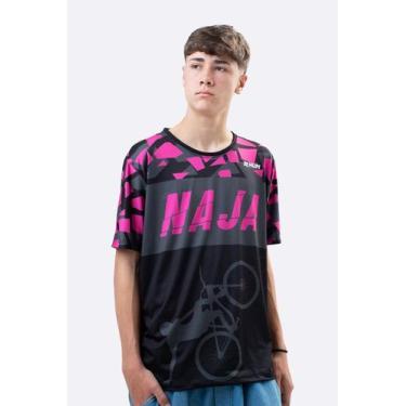Imagem de Camiseta Masculina HUPI Bike Naja Preto/ Pink, GG, Preto, Pink