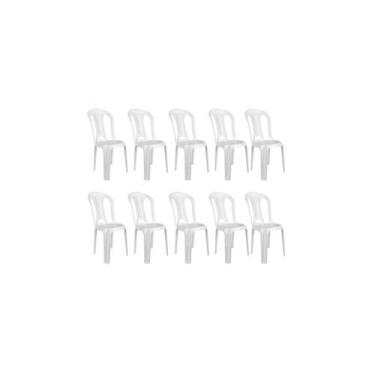 Imagem de Kit Com 10 Cadeira Plástico Bistro Bela Vista Branca - Mor - 000257