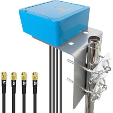 Imagem de Maswell Antena MIMO 5G 4X4, banda larga Omni 700-6000MHz, 4G, LTE, 5GA, 5G NR, WiFi 6, Bluetooth, antena externa 3dBi para IoT M2M, não serve para impulsionar (kit completo)