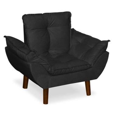 Imagem de Mini Poltrona Decorativa Infantil Suede Preto LM Decor - Sonho das Pol