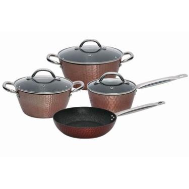 Imagem de Jogo 4 Panelas Bronce Cook Alumínio Martelado Mimo - Mimo Style