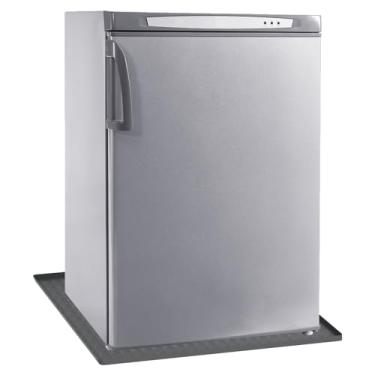 Imagem de Tapete de silicone para mini geladeira, 59,9 cm x 59,9 cm, tapete de silicone para geladeira com borda elevada Evite pingar de refrigeradores, máquinas de lavar e manter o chão limpo (cinza)