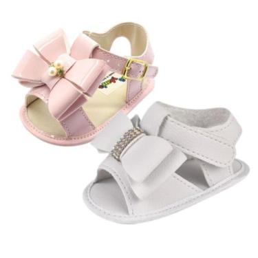 Imagem de Kit 2 Pares Sapatinhos Bebê até 1 ano Confortável Menina - BEBE MANIA 