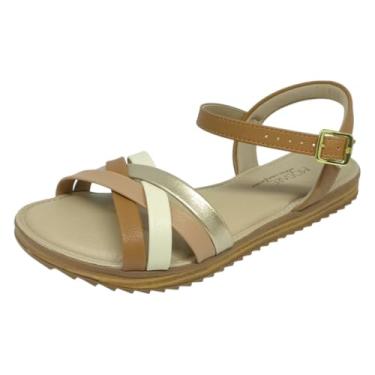 Imagem de Sandália Rasteirinha Feminina Conforto Metalizado Modare