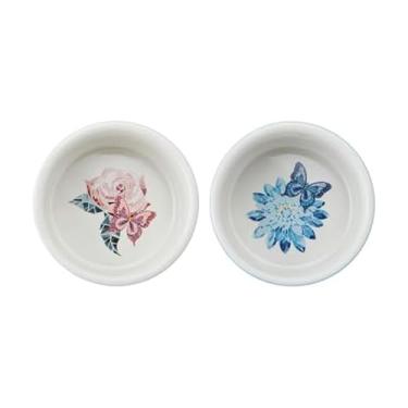 Imagem de Dolly Parton Conjunto de ramekin – Utensílios de cozinha de cerâmica com design de flor de mosaico, seguro para forno/micro-ondas/freezer, distribuição uniforme de calor, para sobremesas, suflês e