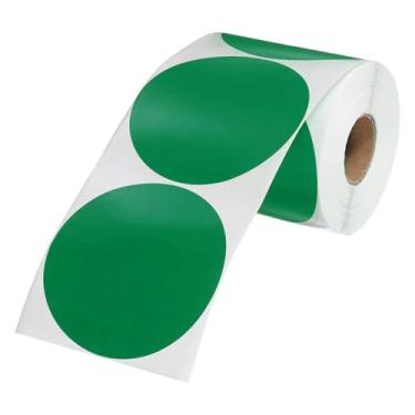 Imagem de PATIKIL 500 adesivos de pontos coloridos, adesivos circulares de 10 cm autoadesivos grandes etiquetas de codificação em branco redondo para etiquetar escritório, quintal, venda de garagem, casa, verde