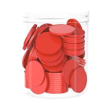 Imagem de MERIGLARE 100 peças de 1 polegada de materiais manipulativos matemáticos, discos de contagem, fichas redondas para crianças, aprendizagem, classificação, Vermelho