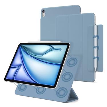 Imagem de Dwopar Capa magnética para iPad Air 6/5/4, capa fina e inteligente para iPad Air 5ª/4ª geração de 10,9 polegadas, modelo 2022/2020, suporte de três dobras para iPad Air 11 polegadas 2024