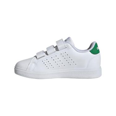 Imagem de adidas Tênis infantil unissex Advantage Base 2.0, Branco/Verde, 16
