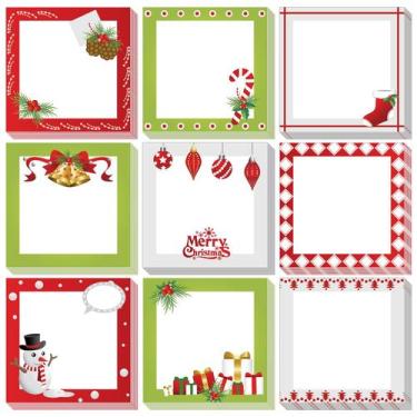 Imagem de Clothmile, 9 peças de blocos de notas adesivas de Natal, 450 folhas