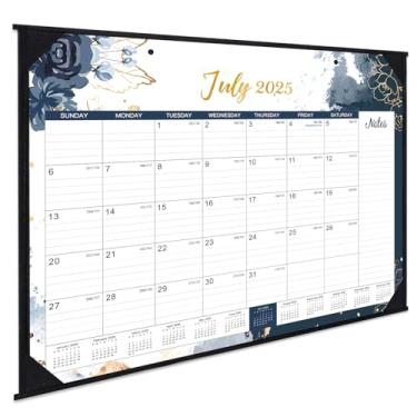 Imagem de Calendário de mesa grande 2025-2026, julho de 2025 - dezembro de 2026, calendário de mesa de 18 meses, 56 x 43 cm, protetores de canto, agenda para casa, escritório